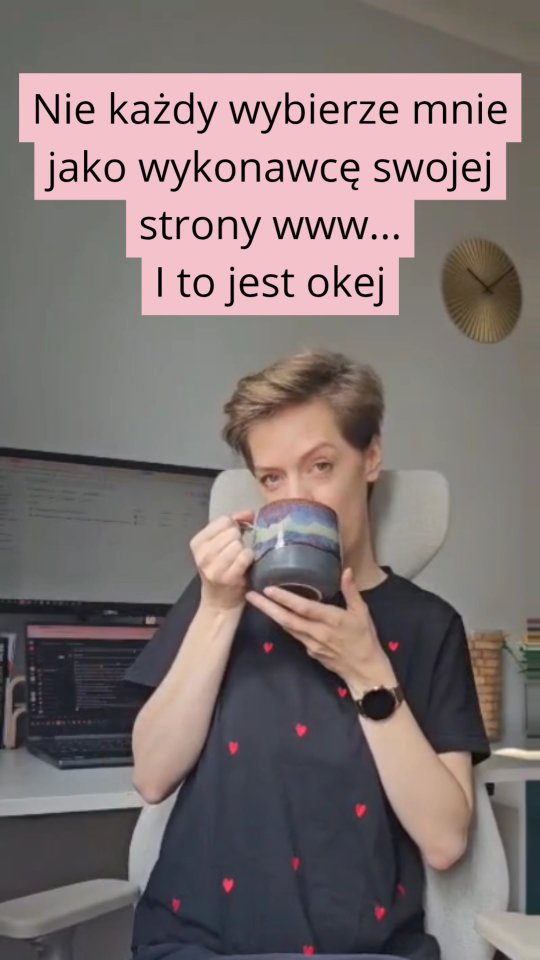 Nie każdy wybierze mnie do wykonania swojej strony www…

Dlaczego?

Dobre pytanie…

Ale, spokojnie wszyscy popełniają błędy 😁

👉🏻Jeśli chcesz naprawić ten błąd, napisz do mnie w wiadomości prywatnej ;)

Wiosna to idealny czas, aby w końcu ruszyć z Twoją stroną www! 🌸🌷

Stworzę dla Ciebie stronę, która przyciągnie klientów i sprzeda Twoją ofertę!

[autopromocja]

Strony www sklepy online strona dla marki osobistej najlepszestronywww